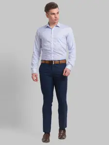 Park Avenue Men Blue Slim Fit Printed Organic Cotton Formal Shirt