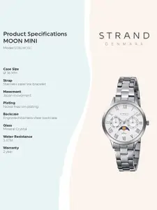 STRAND BY OBAKU Women Silver-Toned Brass Dial Stainless Steel Watch-S728LMCISC-Silver