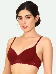 AROUSY Maroon Non Padded Minimizer Bra