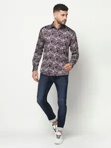Crimsoune Club Men Multicoloured Slim Fit Floral Printed Casual Shirt