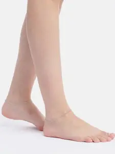 Zavya Pair of Embellished Rhodium Gold Plated Anklet