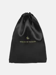 House of Pataudi Women Golden Solid Ethnic One Toe Flats with Laser Cuts