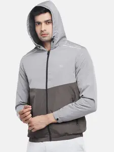 Ajile by Pantaloons Men Grey Colourblocked Sporty Jacket