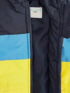 Pantaloons Baby Boys Yellow & Blue Colourblocked Crop Padded Jacket