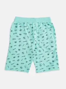Pantaloons Junior Boys Green Printed Shorts
