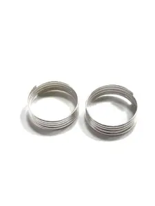 MORKANTH JEWELLERY Set of 2 Oxidised Sliver-Plated Adjustable Toe Ring