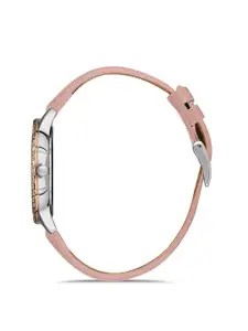 Daniel Klein Premium Women Pink Dial & Pink Leather Straps Analogue Watch DK 1 13254-3