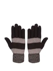 LOOM LEGACY Men Black Striped Hand Gloves