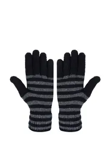 LOOM LEGACY Men Black Acrylic Hand Gloves
