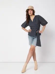 Vero Moda Navy Blue Striped Top