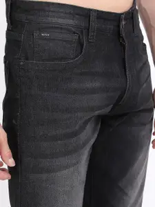 KETCH Men Black Straight Fit Clean Look Light Fade Cotton Stretchable Jeans