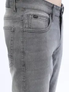 KETCH Men Grey Straight Fit Clean look Heavy Fade Cotton Stretchable Jeans