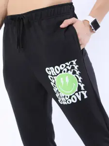 KETCH Men Black Printed Regular Fit Track Pants