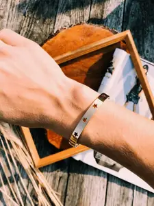 EL REGALO Women Set Of 3 Rose Gold-Plated Ring Bracelet