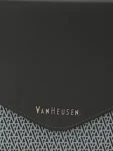 Van Heusen Woman Grey & Black Abstract Printed PU Envelope