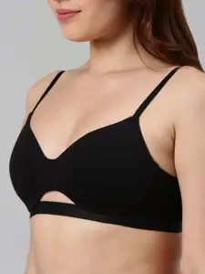 Enamor Padded Non Wired Medium Coverage Soft Cups & Invisi Neckline Cotton T-Shirt Bra