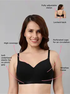 Enamor Padded Non-Wired Full Coverage Fab Cool Technology, Antimicrobial T-Shirt Bra