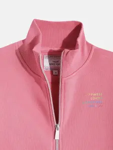 Monte Carlo Girls Pink Solid Mock Neck Sweatshirt