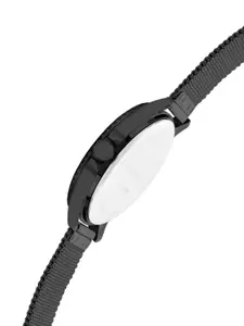 French Connection Men Black Dial & Black Meal Straps Analogue Watch