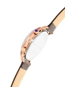 French Connection Men White Dial & Brown Leather Straps Analogue Watch