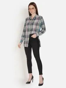 Sipsew Women Comfort Regular Fit Tartan Checked Cotton Casual Shirt