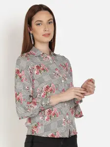 Sipsew Women Modern Floral Printed Casual Shirt