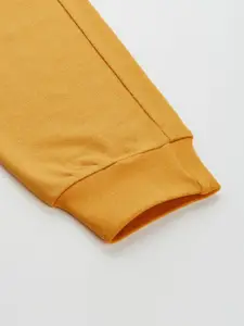 Huetrap Men Mustard Yellow Solid Joggers