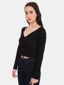 U.S. Polo Assn. Women U S Polo Assn Women Solid V-Neck Crop Top