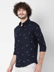 Mufti Men Classic Slim Fit Micro Checks Printed Casual Shirt