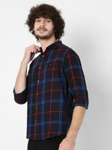 Mufti Men Plus Size Classic Checked Slim Fit Pure Cotton Casual Shirt