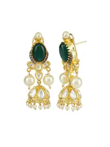 AURAA TRENDS Gold Plated Red Kundan Polki Necklace Set