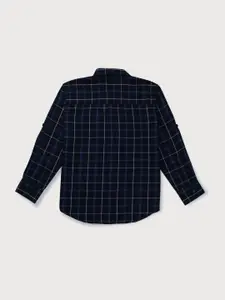 Gini and Jony Boys Windowpane Checks Cotton Casual Shirt