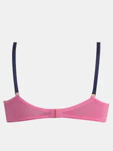 Dazzle Women Fuchsia & Black Lightly Padded Bra