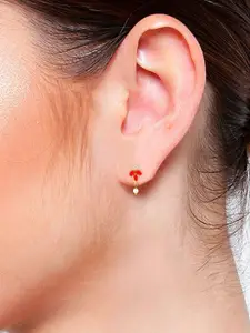 Efulgenz Women Gold-Plated Floral Drop Earrings