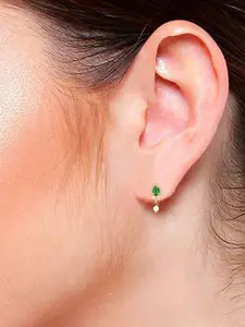 Efulgenz Teardrop Shaped Studs Gold-plated Earrings