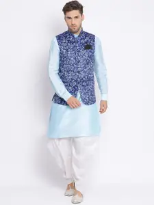 hangup trend Men Blue Kurta with Pyjamas