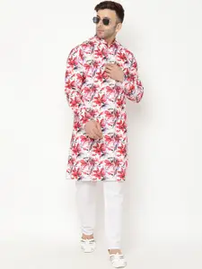 hangup trend Men Floral Printed Kurta with Pyjamas