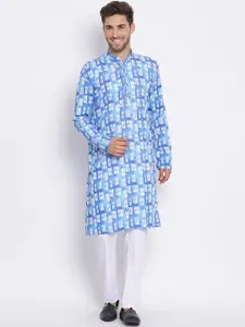 hangup trend Men Black Printed Kurta with Churidar