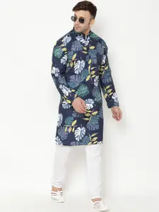 hangup trend Men Floral Printed Kurta with Pyjamas