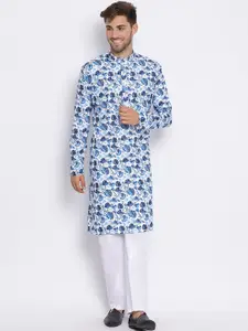 hangup trend Men Black Printed Kurta with Pyjamas