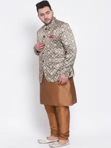 hangup trend Men Brown Kurta with Pyjamas