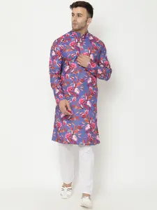 hangup trend Men Floral Printed Kurta with Pyjama