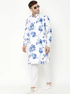 hangup trend Men Floral Printed Kurta with Pyjamas