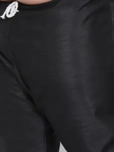 hangup trend Men Black Raw Silk Kurta with Pyjamas