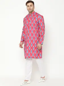 hangup trend Men Red Printed Kurta with Pyjamas