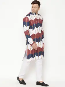 hangup trend Men White Printed Kurta with Pyjama