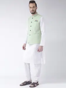 hangup trend Men White Pure Cotton Kurta with Pyjamas