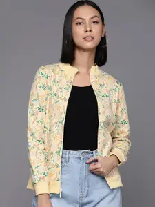Allen Solly Woman Yellow Floral Printed Sweatshirt
