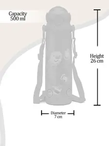 Milton Green Printed Kidzy 650 Thermosteel Hot or Cold Sipper Bottle 500 ml