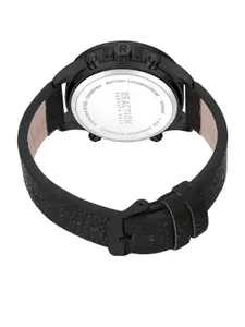 REACTION KENNETH COLE Men Leather Textured Strap Analogue and Digital Watch KRWGD9006601